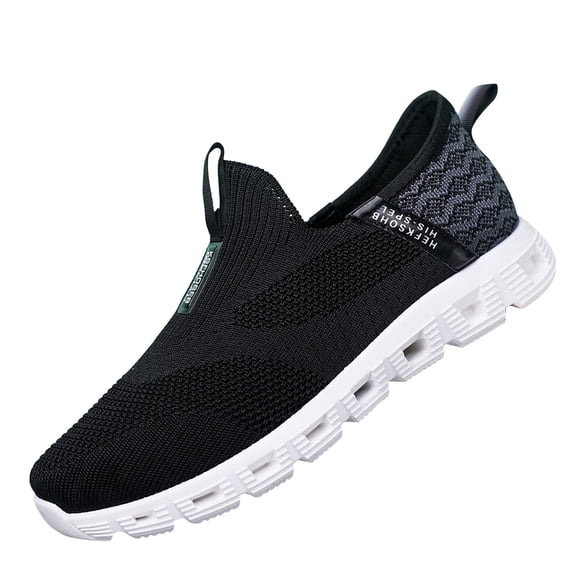 NOKIO Men'S Comfortable Slip-On Fashion Spring And Summer Men Sports Shoes Flat Bottom Lightweight Fly Woven Mesh Breathable Slip On Comfortable And Simple