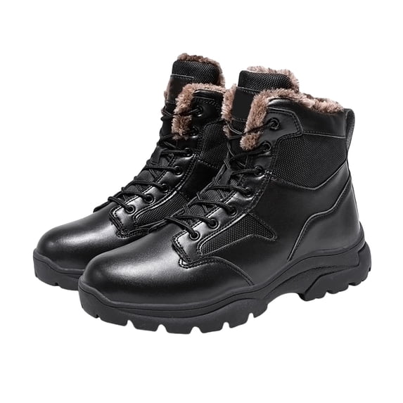 NOKIO Men'S Cozy High-Top Fleece-Lined Snow Boots Men'S Padded Anti-Skid Winter Boots Warm And Snow Boots Fashion In Cold Men'S Snowstorm-Resistant Casual Shoes