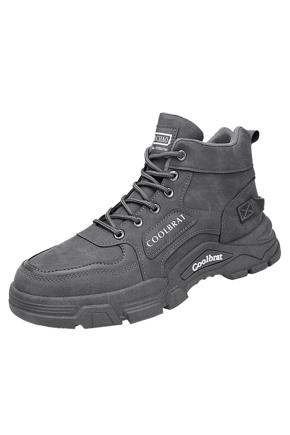 Men'S Cozy Plush-Lined Snow Boots Men'S Enduring Winter Cold Boots Winter Padded Warm Thick Bottom Men's Shoes British Style High Boots Retro Work Boots Men'S Cozy Insulated Boots