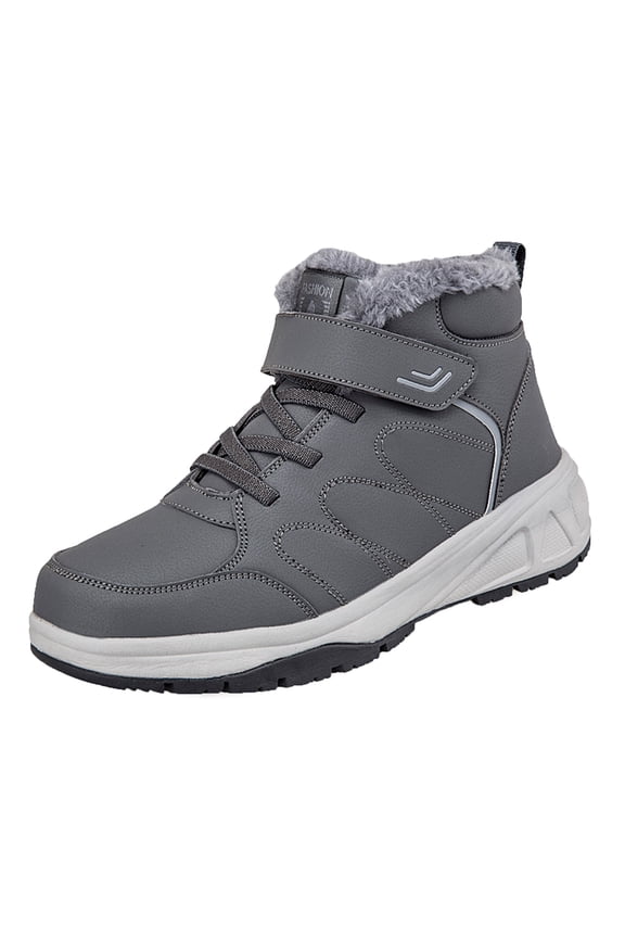 Men'S Fleece-Lined Snowfield High-Top Boots Couple Models Men's Middle Aged And Elderly Winter High Top Non Slip Soft Bottom Outdoor Walking Snow Boots Men'S Thermal Outdoor Shoes