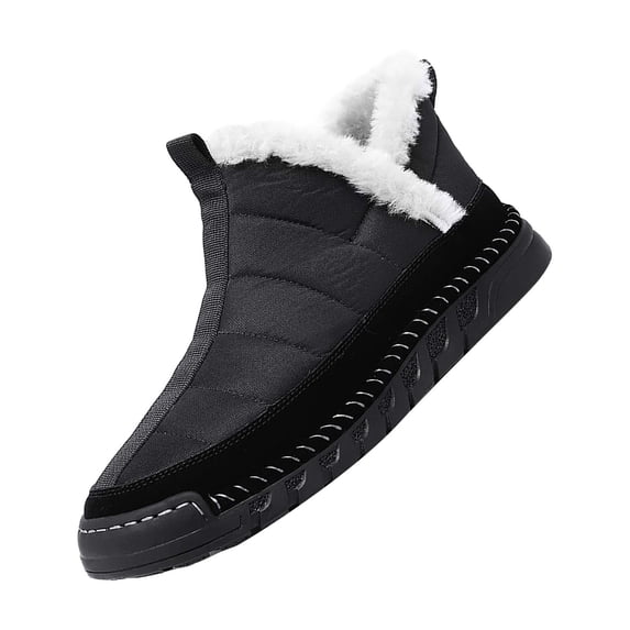 NOKIO Men'S Fleece-Lined Winter High-Top Boots Men'S Snow Boots Men'S High Top Snow Boots Fashion Casual Trainers Breathable Flat Casual Shoes Winter Padded Warm Men'S Boots Men'S Cotton Winter Boots