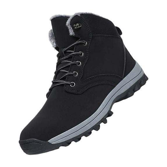 NOKIO Men'S Fleece-Lined Winter High-Top Boots Plush Warm Cotton Shoes Anti Slip Snow Boots Five Finger Cotton Shoes Outdoor Sports Shoes Men's And Women's Hiking Shoes Men'S Winter Hiking Boots