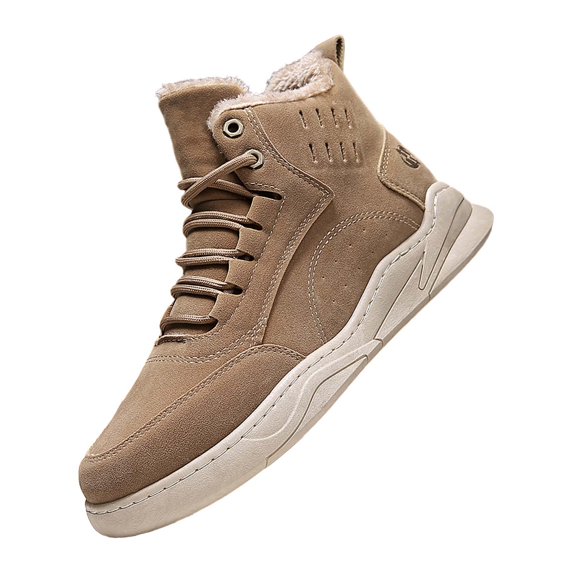 NOKIO Men'S Frost-Resistant High-Top Boots Men'S Snow Boots Men'S High Top Snow Boots Fashion Casual Trainers Breathable Flat Casual Shoes Winter Padded Warm Men'S Boots Men'S Cozy Insulated Boots