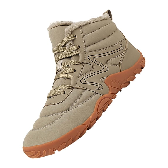 NOKIO Men'S High-Top Thermal Snow Boots Couple Snow Boots Men'S High Top Snow Boots Fashion Casual Trainers Breathable Flat Casual Shoes Winter Padded Warm Women'S Boots Men'S Snow Trekking Shoes