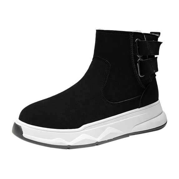 NOKIO Men'S High-Top Thermal Snow Boots Men's Winter Warm Plus Velvet Thick Snow Boots High Top Men's Boots Zipper Cotton Boots Cotton Shoes Men'S Snow Storm-Resistant Shoes