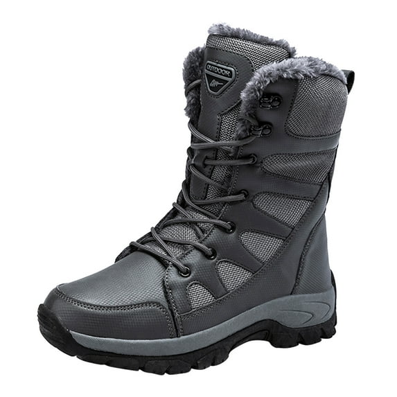 NOKIO Men'S Ice-Cold High-Top Boots Fashion Couples Men Winter Water Proof Flat Lace Up Keep Warm Snow Boots Comfortable Mid Boots Shoes Men'S Anti-Cold Snow Boots