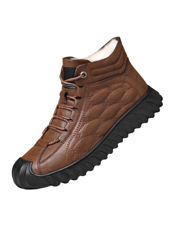 Men'S Insulated Warm High-Top Cotton Shoes Men's Winter Thick Warm Casual All Soft Cotton Shoes Cold Proof Snow Boots Men'S Snow Adventure Boots