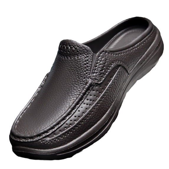 NOKIO Men'S Leather Moccasin Shoes Men'S Slip-On Loafers Comfortable Casual Shoes For Men Fashion Summer Men Mesh Breathable Flat Lightweight Comfortable Casual