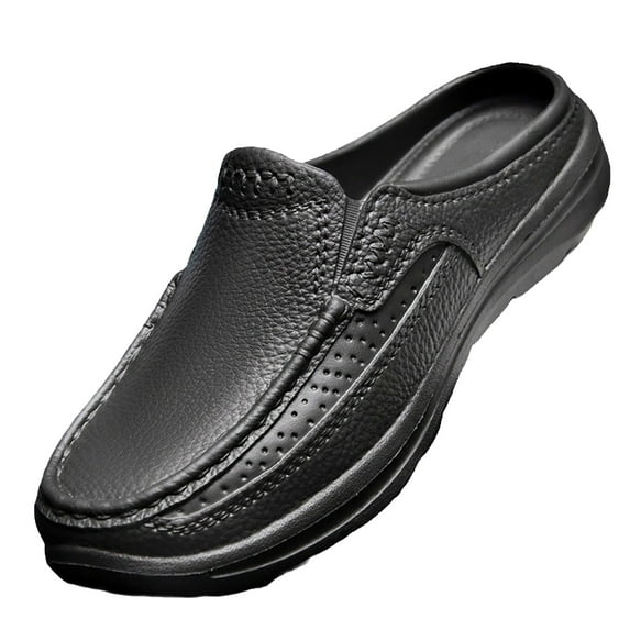 NOKIO Men'S Leather Moccasin Shoes Men'S Slip-On Loafers Comfortable Casual Shoes For Men Fashion Summer Men Mesh Breathable Flat Lightweight Comfortable Casual