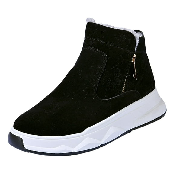 NOKIO Men'S Plush-Lined Cold Weather Boots Men's Winter Warm Plus Velvet Thick Snow Boots High Top Men's Boots Zipper Cotton Boots Cotton Shoes Men'S Anti-Cold Snow Boots