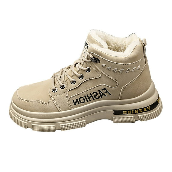 NOKIO Men'S Plush-Lined Cold Weather Boots Men'S Winter High-Top Frost-Resistant Boots Couple Women Men Hiking Boot Shoes Cotton Short Shoes Snow Boots Men'S Waterproof Snow Boots