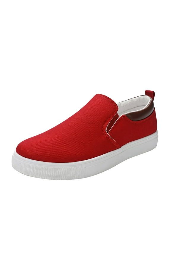 Men'S Slip-On Canvas Shoes Men'S Slip-On Canvas Shoes Men'S Slip-On Walking Shoes Mens Fashion Solid Color Canvas Flat Bottom Comfortable Running Casual Shoes