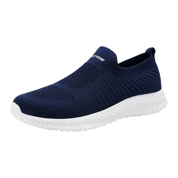 NOKIO Men'S Slip-On Hiking Shoes Fashion Spring And Summer Men Sports Shoes Flat Bottom Lightweight Mesh Breathable Slip On Comfortable Solid Color Simple Features: