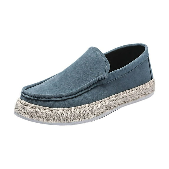 NOKIO Men'S Slip-On Suede Shoes Men'S Casual Slip-On Sneakers Single Shoes Canvas Shoes Men's One Foot Stirrup Cloth Shoes Soft Bottom Low Heel Comfortable Casual Shoes Men's Loafers