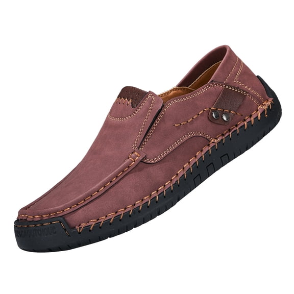 NOKIO Men'S Slip-On Suede Shoes Men'S Suede Loafers 2024 New Men's Casual Shoes Korean Version Of The Breathable Trend Of Handmade Large Size Soybean Leather Shoes