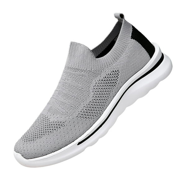 NOKIO Men'S Slip-On Walking Shoes Breathable Slip-On Shoes For Men Fashion Spring And Summer Men Sports Shoes Flat Bottom Lightweight Fly Woven Mesh Breathable Slip On Comfortable And Simple
