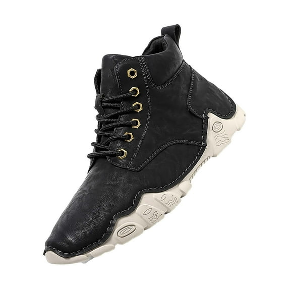 NOKIO Men'S Snow Boots Men'S High Top Snow Boots Fashion Casual Trainers Breathable Flat Casual Shoes Winter Padded Warm Men'S Boots Men'S Thermal Casual Shoes