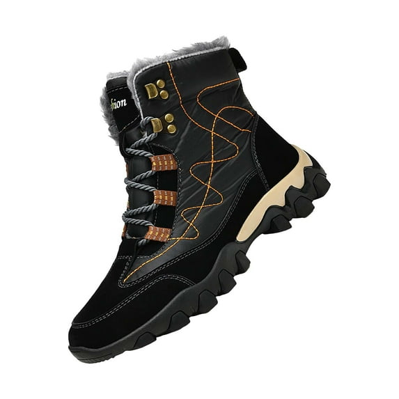 NOKIO Men'S Snow Boots Men'S High Top Snow Boots Fashion Casual Trainers Breathable Flat Casual Shoes Winter Padded Warm Men'S Boots Men'S Winter Thickened Casual Cotton Shoes