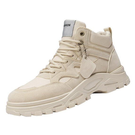 NOKIO Men'S Snow Walking Anti-Skid Shoes Men's High Top Trendy All Height Enhancing Casual Fashion Non Slip Comfortable Warm Snow Boots Men'S Anti-Slip Snow Boots Men'S Cold-Resistant Snow Boots