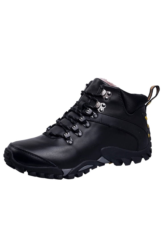 Men'S Stylish Fur-Lined Snow Boots Men'S Thermal Snow Hiking Boots Men's Snow Boots Fashion Casual Sneakers Breathable Flat Bottom Casual Shoes Winter Padded Warm Men's Stylish Snow Shoes
