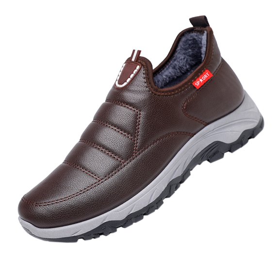 NOKIO Men'S Thermal Snowproof Winter Shoes Men's Winter Leather Cotton Boots Comfortable Plus Velvet Thick Cold Snow Boots Men'S Leisure Snow Ground Shoes