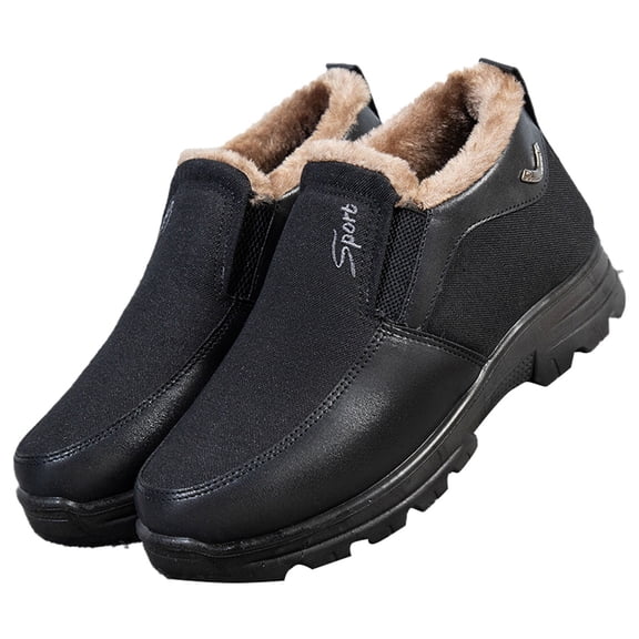 NOKIO Men'S Winter Insulated Casual Shoes Men's Snow Shoes Winter Warm Non Slip Comfortable Shoes,latform Casual Walking Casual Slip On Winter Shoes For Elderly Walking