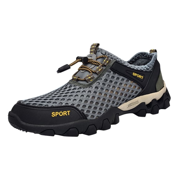NOKIO Men Summer Mesh Sneakers Breathable Hiking Shoes Comfortable Walking Shoes Outdoor Travel Shoes Fashion Casual Sports Shoes Quick-Drying Bar𝖾𝖿oot Footwear for Beac𝗁 Wading