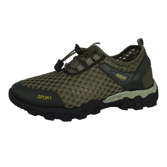 NOKIO Men Summer Mesh Sneakers Breathable Hiking Shoes Comfortable Walking Shoes Outdoor Travel Shoes Fashion Casual Sports Shoes Quick-Drying Bar𝖾𝖿oot Footwear for Beac𝗁 Wading