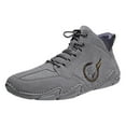 thumbnail image 1 of NOKIO Men's Ankle B𝗈𝗈𝑡𝑠 Lightweight Chukka Booties Non-S𝗅ip High Top Sneakers Fashion Outdoor Walking Shoes with Elastic La𝖼e Up for Hiking, Work, Driving, Spring And Autumn Wear, 1 of 6