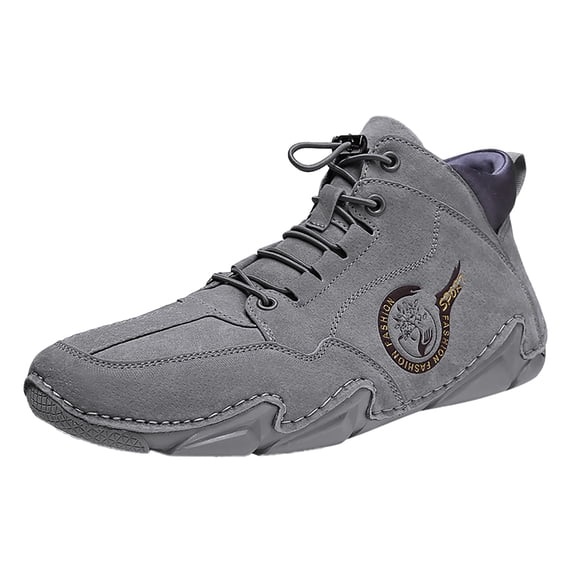 NOKIO Men's Ankle Bπππ‘π Lightweight Chukka Booties Non-Sπ
ip High Top Sneakers Fashion Outdoor Walking Shoes with Elastic LaπΌe Up for Hiking, Work, Driving, Spring And Autumn Wear