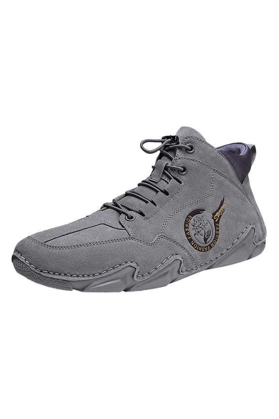 Men's Ankle B𝗈𝗈𝑡𝑠 Lightweight Chukka Booties Non-S𝗅ip High Top Sneakers Fashion Outdoor Walking Shoes with Elastic La𝖼e Up for Hiking, Work, Driving, Spring And Autumn Wear