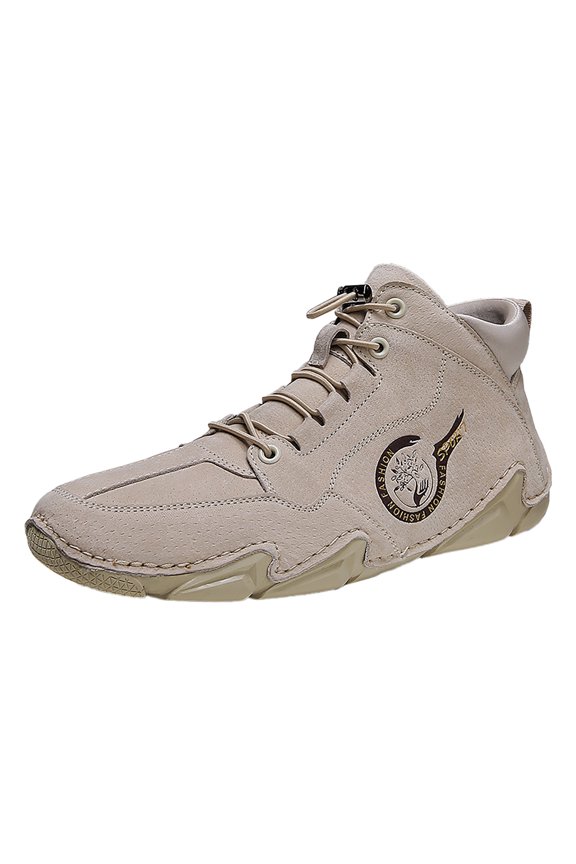 Men's Ankle B𝗈𝗈𝑡𝑠 Lightweight Chukka Booties Non-S𝗅ip High Top Sneakers Fashion Outdoor Walking Shoes with Elastic La𝖼e Up for Hiking, Work, Driving, Spring And Autumn Wear