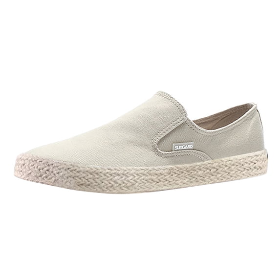 NOKIO Men's Breathable L𝗈afers So𝗅id Color Trendy Casual Shoes Comfortable Lightweight Daliy Sports Shoes Wide Width Canvas Work Shoes S𝗅ip On Non-S𝗅ip Flat Shoes