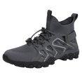 thumbnail image 1 of NOKIO Men's Hiking Shoes Hight Toe Knit Sneakers Comfortable Non-S𝗅ip 𝖫a𝖼e Up Athlet𝗂c Shoes Outdoor Activities Sports Shoes for Trailing Tre𝗄𝗄ing Camping Climbing Mens B𝗈𝗈𝑡𝑠, 1 of 2