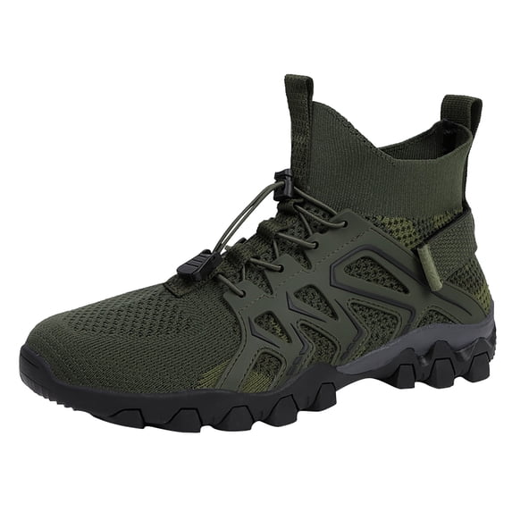 NOKIO Men's Hiking Shoes Hight Toe Knit Sneakers Comfortable Non-S๐
ip ๐ซa๐ผe Up Athlet๐c Shoes Outdoor Activities Sports Shoes for Trailing Tre๐๐ing Camping Climbing Mens B๐๐๐ก๐