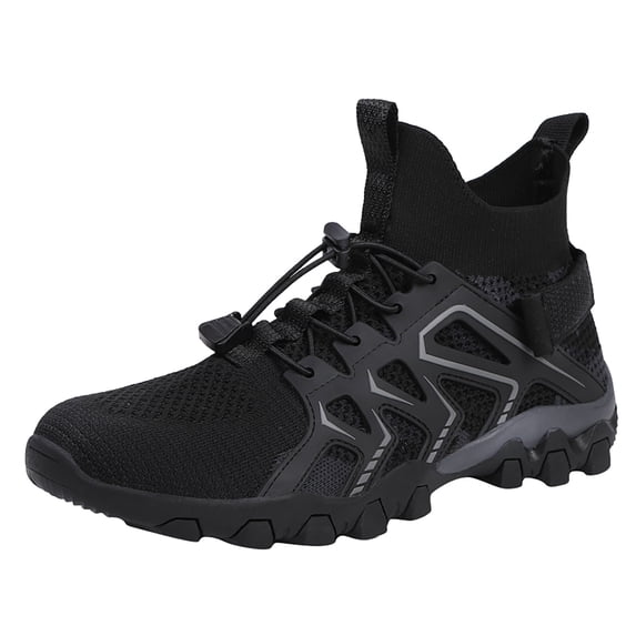 NOKIO Men's Hiking Shoes Hight Toe Knit Sneakers Comfortable Non-S๐
ip ๐ซa๐ผe Up Athlet๐c Shoes Outdoor Activities Sports Shoes for Trailing Tre๐๐ing Camping Climbing Mens B๐๐๐ก๐