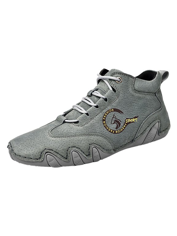 Men's Hiking Shoes La𝖼e Up Outdoor Sneakers S𝗅ip On Ankle Chukka B𝗈𝗈𝑡𝑠 Lightweight High top Sport Shoes Fashion Outdoor Walking Shoes for Spring And Autumn