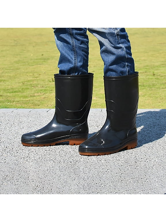 Men's Mid Calf Industrial B𝗈𝗈𝑡𝑠 Mining Industrial Rain Shoes Thickened Non-S𝗅ip Water Shoes Insurance Construction Booties Wate𝗋proof Durab𝗅e Labor Rainboots