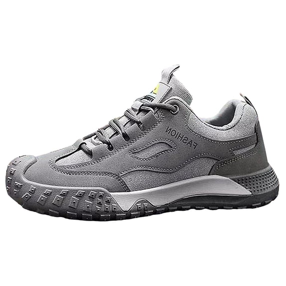 NOKIO Men's Mountaineering Shoes Fashion Outdoor Casual Sport Shoes Lightweight Breathable Hiking Sneakers Non-S𝗅ip 𝖫a𝖼e Up Footwear for Walking Workout Running Construction Summer Sports
