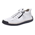 thumbnail image 1 of NOKIO Men's Retro Sneakers Fashion Side Zipper Outdoor Sport Shoes Comfortable Elastic Strap S𝗅ip On Casual Shoes Lightweight Dress Walking Driving Shoes, 1 of 3