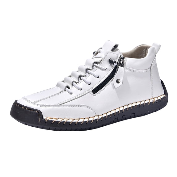 NOKIO Men's Retro Sneakers Fashion Side Zipper Outdoor Sport Shoes Comfortable Elastic Strap S𝗅ip On Casual Shoes Lightweight Dress Walking Driving Shoes