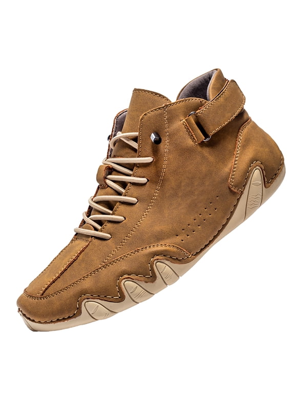 Men's Running Shoes Comfortable Hight Toe Casual Sport Shoes Wate𝗋proof S𝗅ip On B𝗈𝗈𝑡𝑠 with Elastic La𝖼e Up, Lightweight Soft Sole Sneakers for Outdoor Walking and Driving