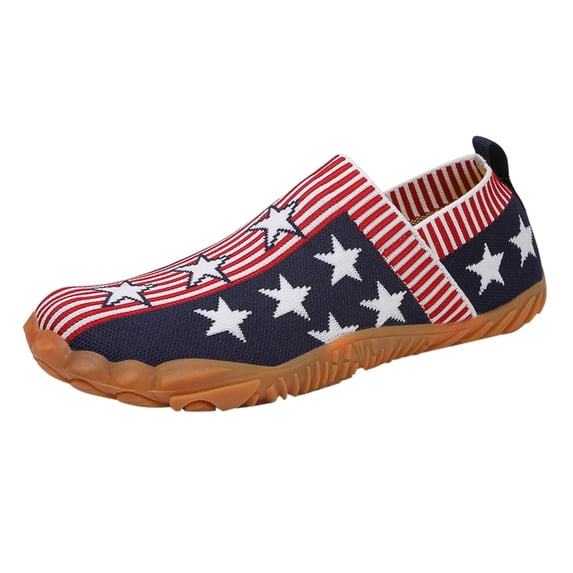 NOKIO Men's S𝗅ip On Knit Shoes Summer Fashion Training Shoes Breathable Wide Toe Casual Sneakers Quick-Drying Athlet𝗂c Hiking Water Shoes Lightweight Comfortable Bar𝖾𝖿oot Sports Shoes