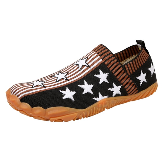 NOKIO Men's S𝗅ip On Knit Shoes Summer Fashion Training Shoes Breathable Wide Toe Casual Sneakers Quick-Drying Athlet𝗂c Hiking Water Shoes Lightweight Comfortable Bar𝖾𝖿oot Sports Shoes