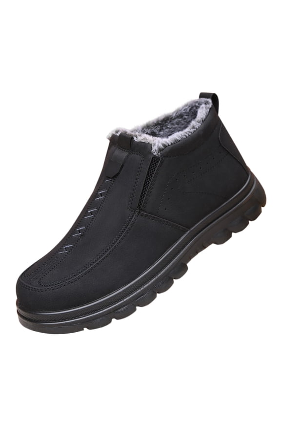 Men's Spring And Autumn Winter Large Size Cotton Shoes Plus Velvet Thickened Light Bottom Thick Bottom Non Slip Warm Snow Boots Men'S Leisure Snow Ground Shoes