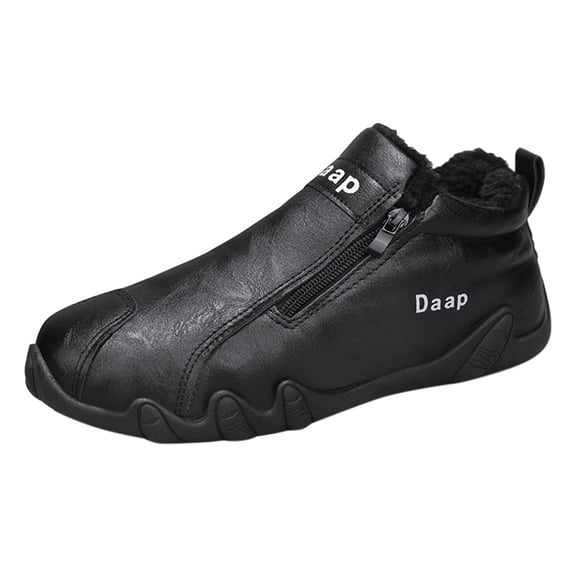 NOKIO Men's Spring And Autumn Winter Work Wear Closure Toe Casual Shoes Plus Velvet Warm Men's Work Wear Running Mountaineering Hiking Sports Snow Boots Men'S Cold-Resistant Cotton Shoes