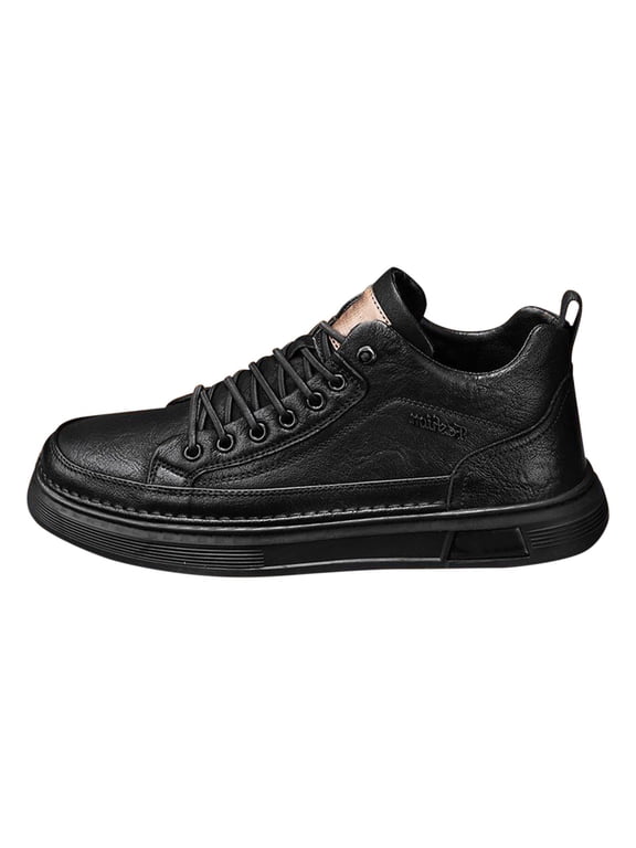 Men's Spring And Autumn Breathable High Top Trendy Versatile Leather Non Slip And Dirt Flat Casual Shoes Men'S Lightweight Mesh Trainers Men'S Spring Lightweight Mesh Slip-Ons
