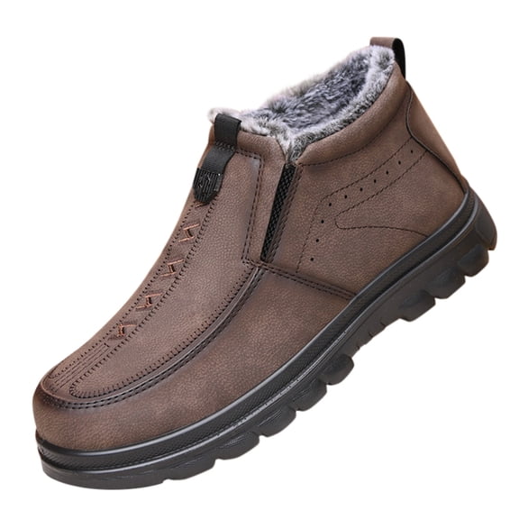 NOKIO Men's Spring And Autumn Winter Large Size Cotton Shoes Plus Velvet Thickened Light Bottom Thick Bottom Non Slip Warm Snow Boots Men'S Leisure Snow Ground Shoes