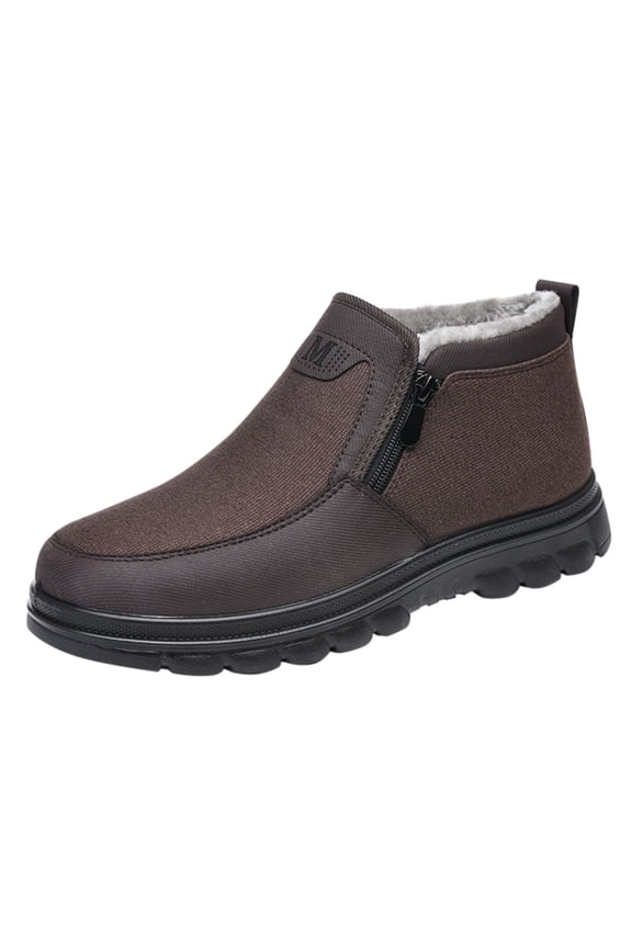 Men's Spring And Autumn Winter Large Size Plus Velvet Plus Thick Bottom Side Zipper Casual Soft Bottom Light Bottom Warm Cold Snow Boots Men'S Snow Adventure Boots