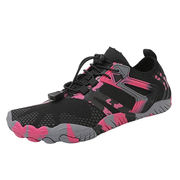 NOKIO Men's Water Shoes Breathable Wide Width Sport Shoes Comfortable Non-S𝗅ip Bar𝖾𝖿oot Shoes Summer Elastic La𝖼e Up Sneakers Lightweight Swim Athlet𝗂c Shoes for Hiking Diving Fishing